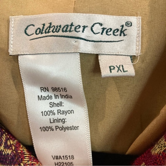 COLDWATER CREEK Sz PXL Made in India Lined Paisley Colourful Buttoned Blazer - Picture 2 of 9